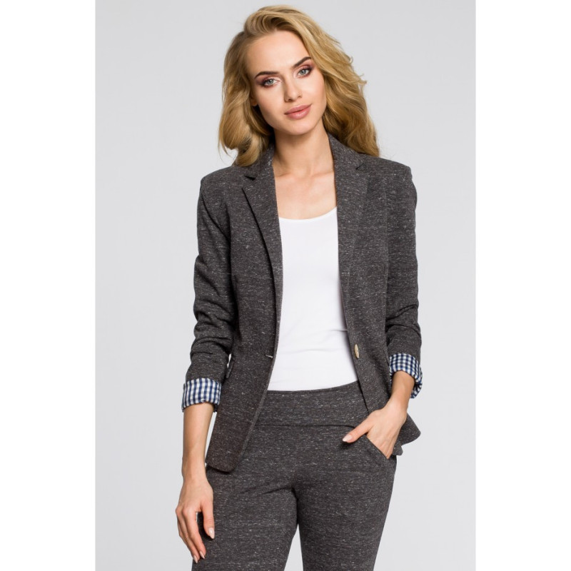 M197 Dresowy żakiet damski w eleganckim stylu - grafitowy