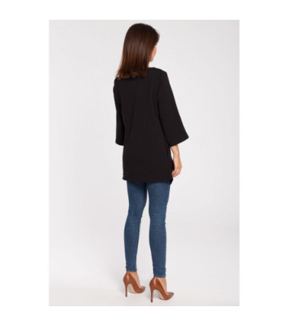 B015 Gładka elegancka tunika - czarna
