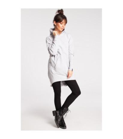 B021 Bawełniana tunika z kapturem - popielaty