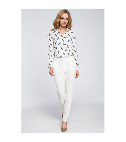 M303 Eleganckie spodnie cygaretki - ecru