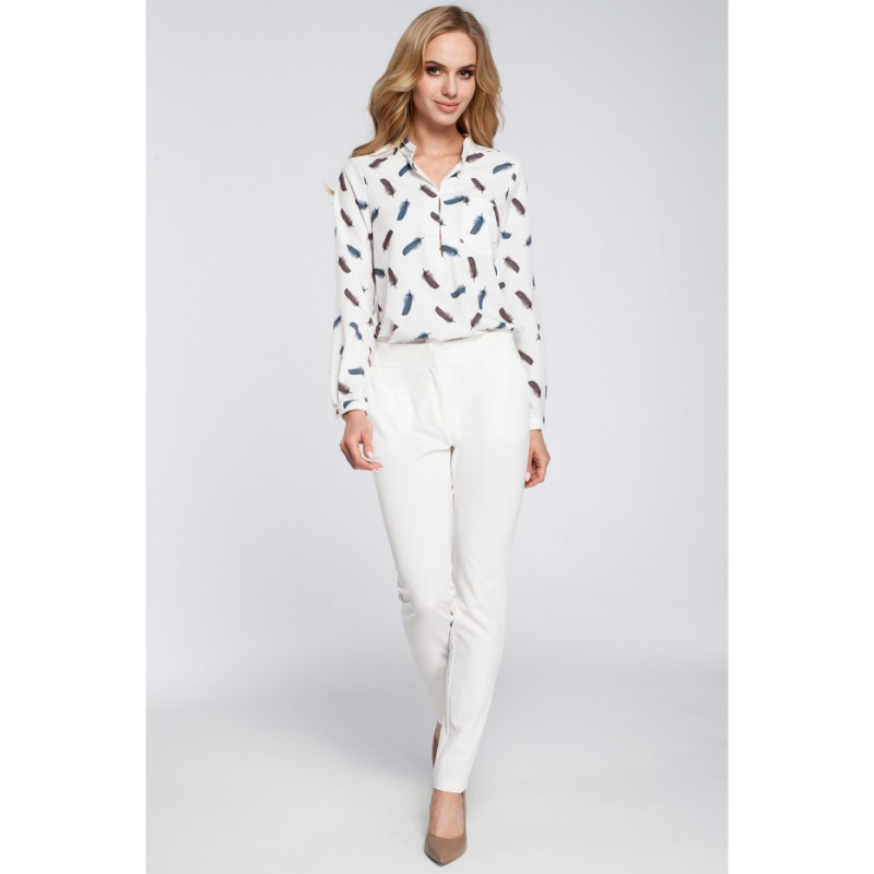 M303 Eleganckie spodnie cygaretki - ecru