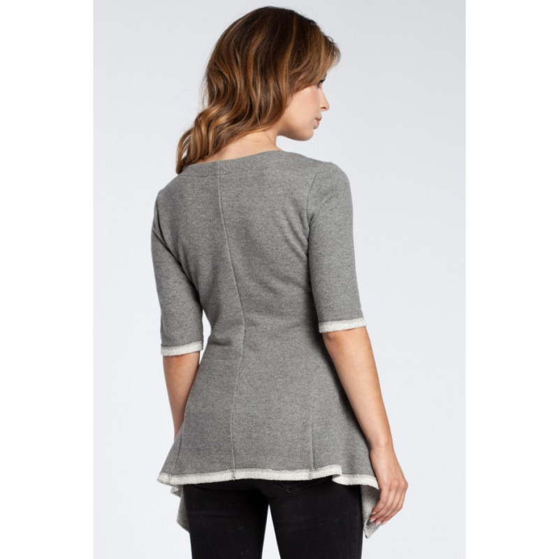 B041 Kobieca bluzka baskinka - szara