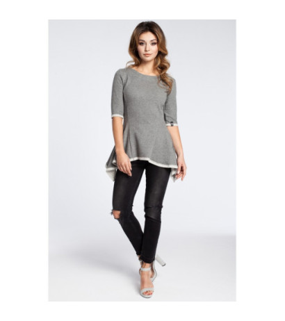 B041 Kobieca bluzka baskinka - szara