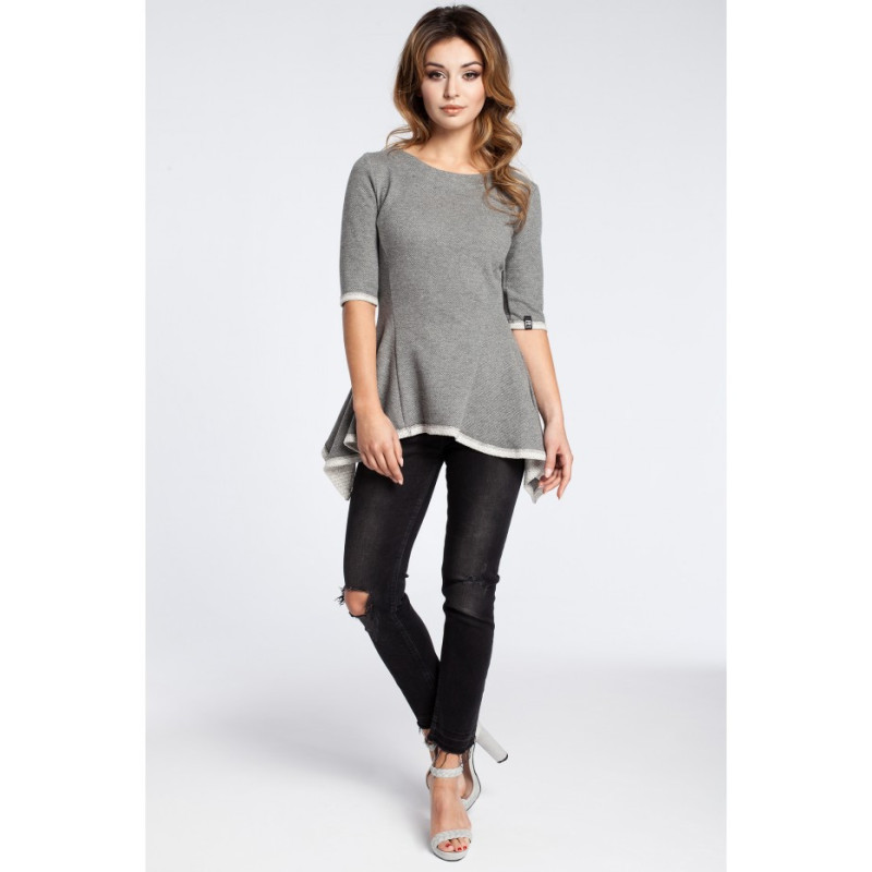 B041 Kobieca bluzka baskinka - szara