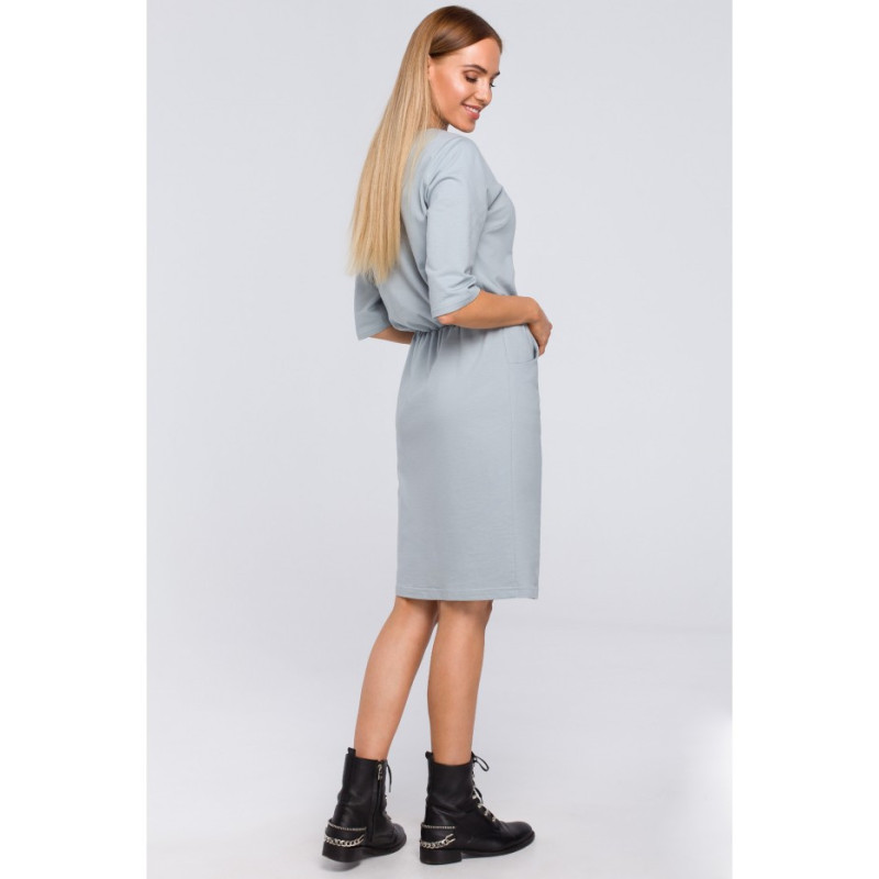 M476 Dresowa sukienka z zamkiem - kolor gołębi