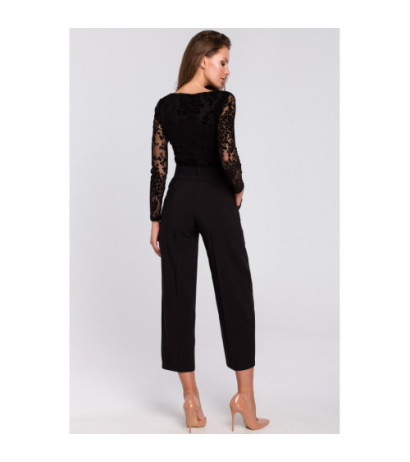 K018 Spodnie z kokardą - czarne