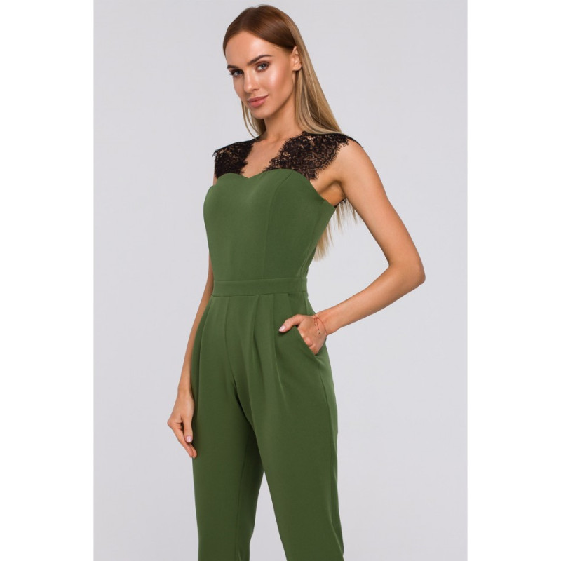 M484 Kombinezon z koronką - zielony