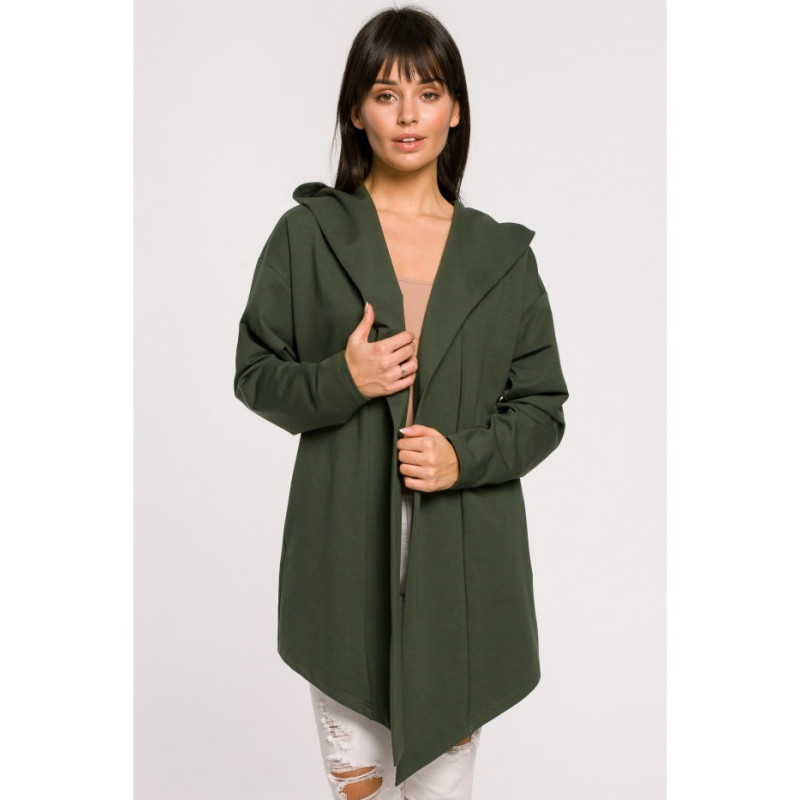 B137 Blezer z kapturem i bez zapięcia - militarno-zielony