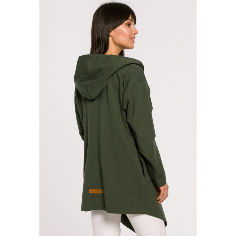 B137 Blezer z kapturem i bez zapięcia - militarno-zielony