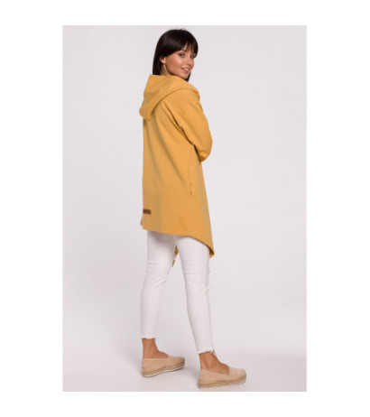B137 Blezer z kapturem i bez zapięcia - żółty