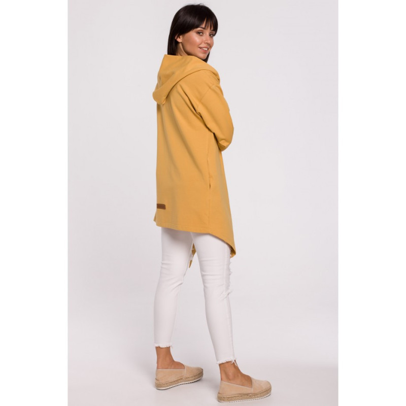 B137 Blezer z kapturem i bez zapięcia - żółty