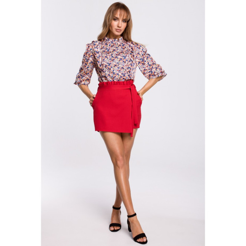 M504 Bluzka z falbankami w kwiatuszki - model 1