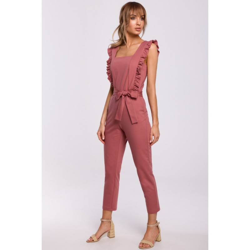 M507 Kombinezon z falbankami - róż indyjski