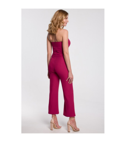 K045 Kombinezon z odkrytymi ramionami - śliwkowy