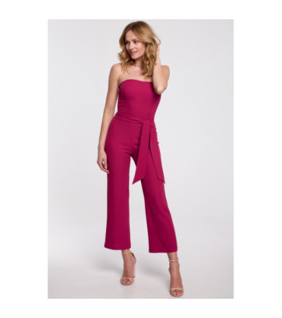 K045 Kombinezon z odkrytymi ramionami - śliwkowy