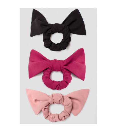 K067 Gumki do włosów z kokardą - zestaw 1 (3 szt.)