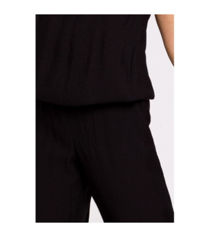 B155 Kombinezon z odkrytymi ramionami - czarny