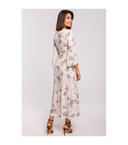 S222 Sukienka maxi z koronkowymi wstawkami - model 3