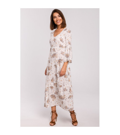 S222 Sukienka maxi z koronkowymi wstawkami - model 3