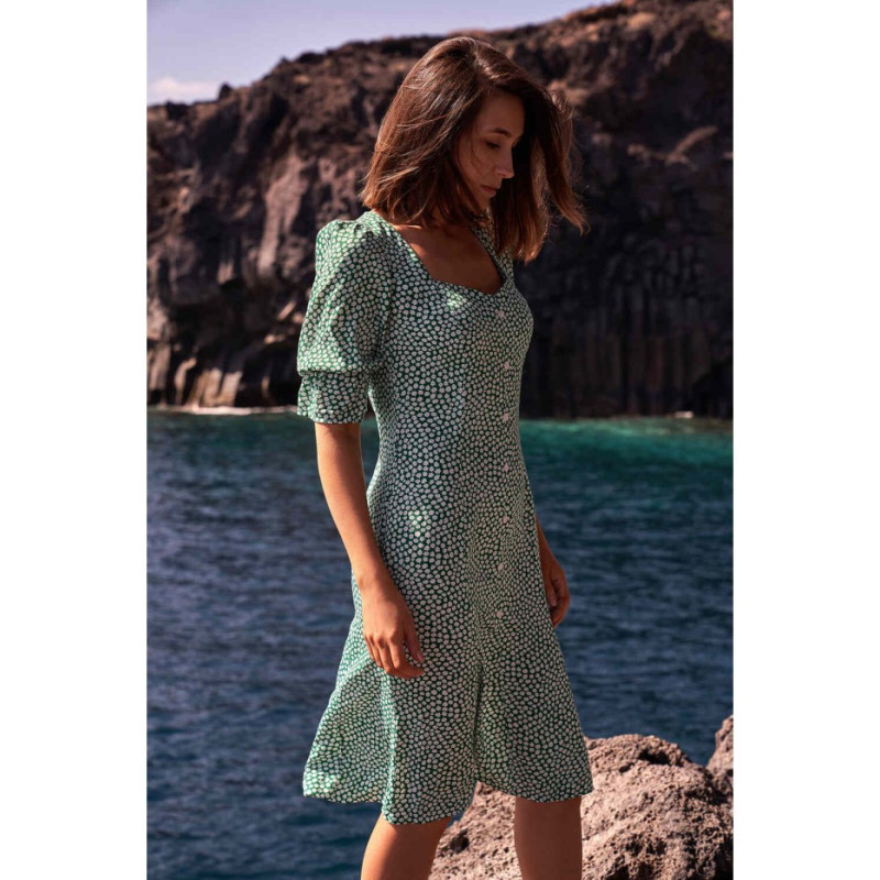 S223 Sukienka midi z guzikami - model 1