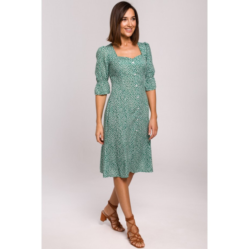 S223 Sukienka midi z guzikami - model 1