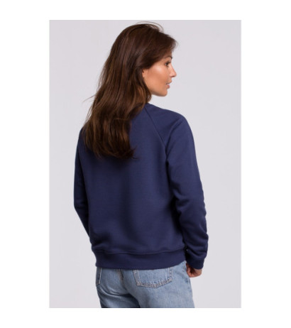 B167 Stylowa bluza z nadrukiem - niebieska