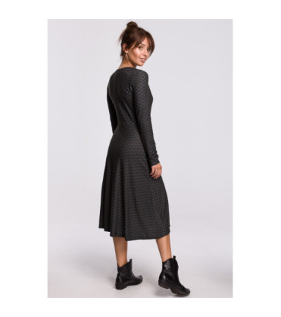 B183 Kopertowa sukienka z wiązaniem we wzór - model 1