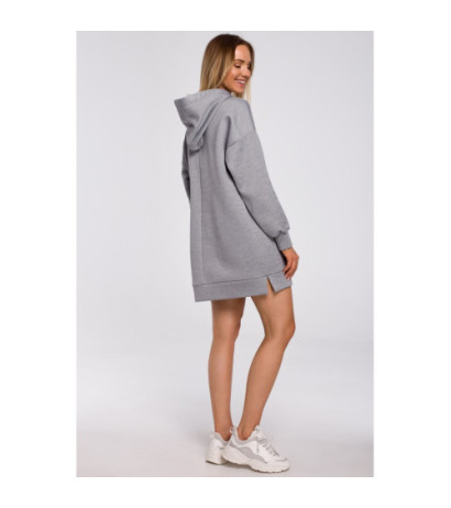 M534 Bluza oversize z kieszenią typu kangurek - stalowa