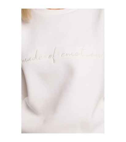 M536 Bluza szeroka z haftem - ecru