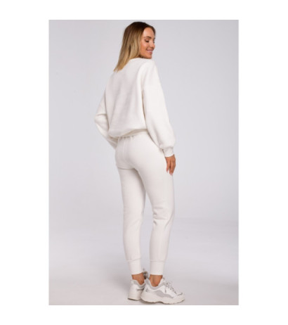 M536 Bluza szeroka z haftem - ecru