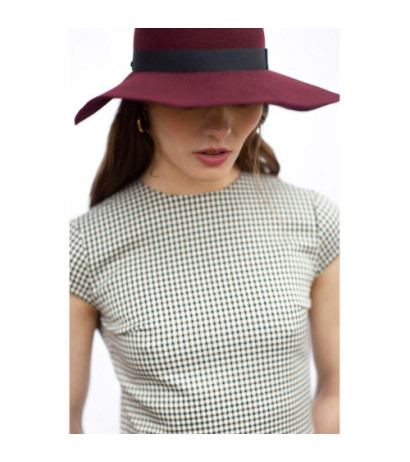 K071 Sukienka midi z półrękawkami - brązowa