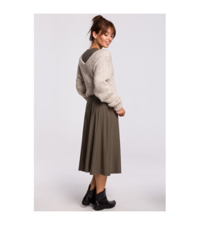 BK046 Sweter z dekoltem V - beżowy