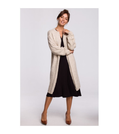 BK051 Kardigan z warkoczem - beżowy