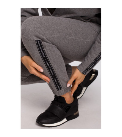 M553 Spodnie z lampasem - szare