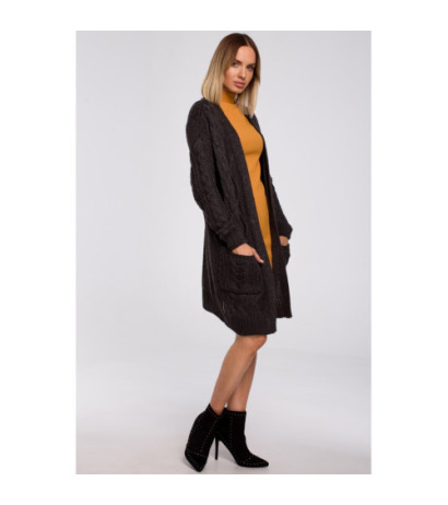 M555 Kardigan niezapinany - ciemno szary