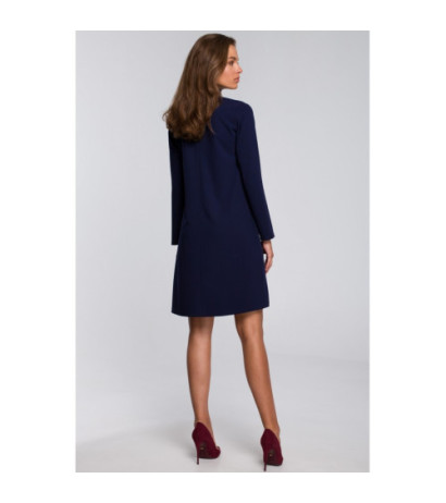 S233 Sukienka z szyfonowym szalem - granatowa