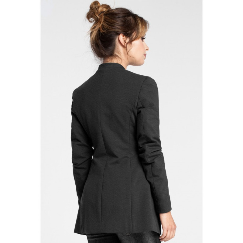 B030 Dzianinowy niezapinany żakiet - grafitowy