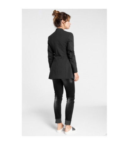 B030 Dzianinowy niezapinany żakiet - grafitowy