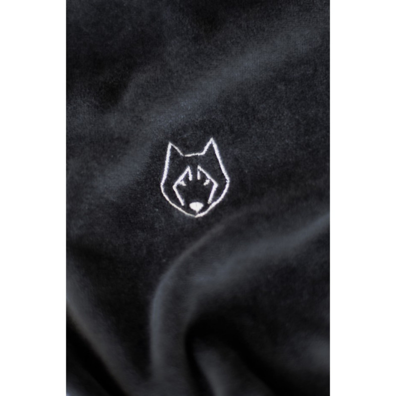 LA010 Welurowa sukienka z kapturem - grafitowa