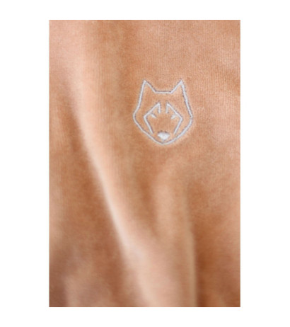 LA012 Welurowe spodnie joggers - beżowe