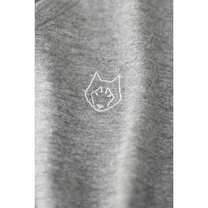 LA014 T-shirt do spania z dekoltem w serek - szary