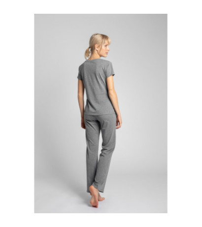 LA014 T-shirt do spania z dekoltem w serek - szary