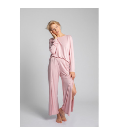 LA026 Spodnie z rozcięciami na nogawkach - różowy