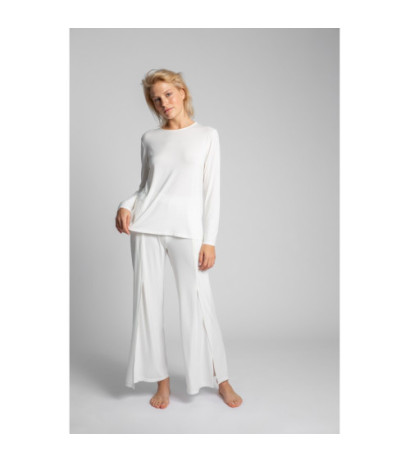 LA027 Bluzka do spania z wycięciem na plecach - ecru
