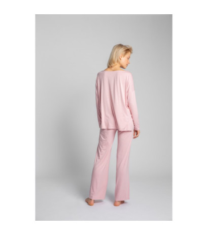 LA029 Wiskozowa bluzka z rozcięciami po bokach - różowa