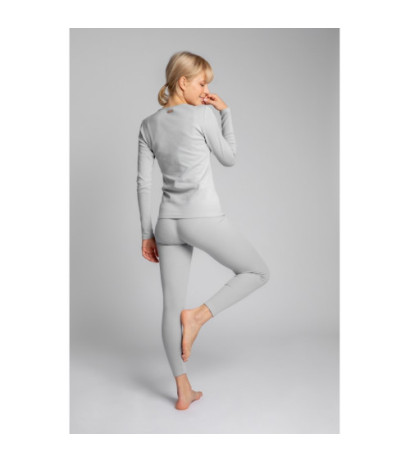 LA034 Bawełniana bluzka z długimi rękawami - popielata