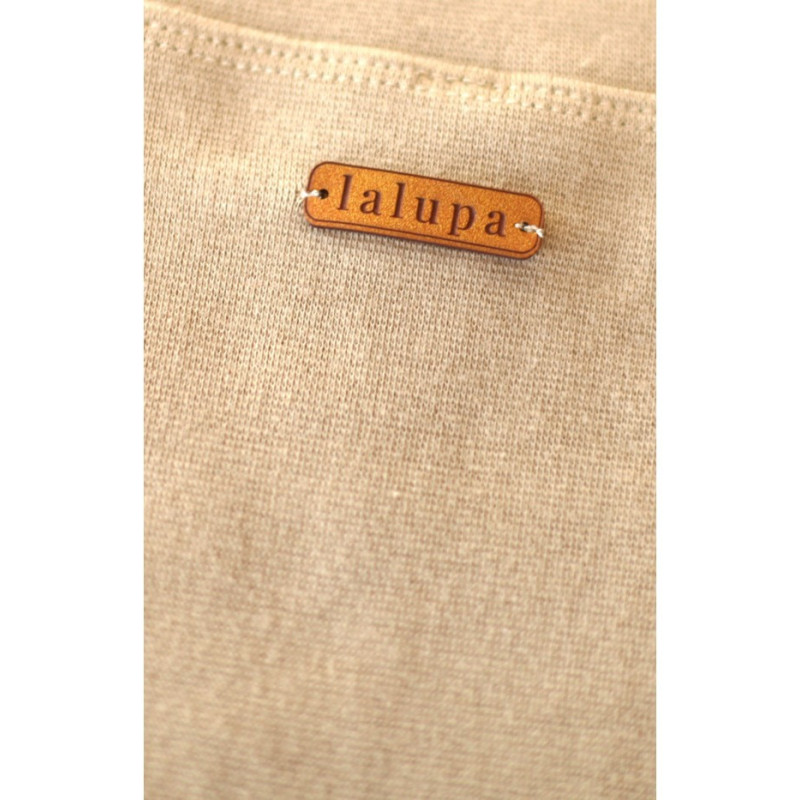 LA037 Bawełniana bluza z dzianiny prążkowanej - cappuccino