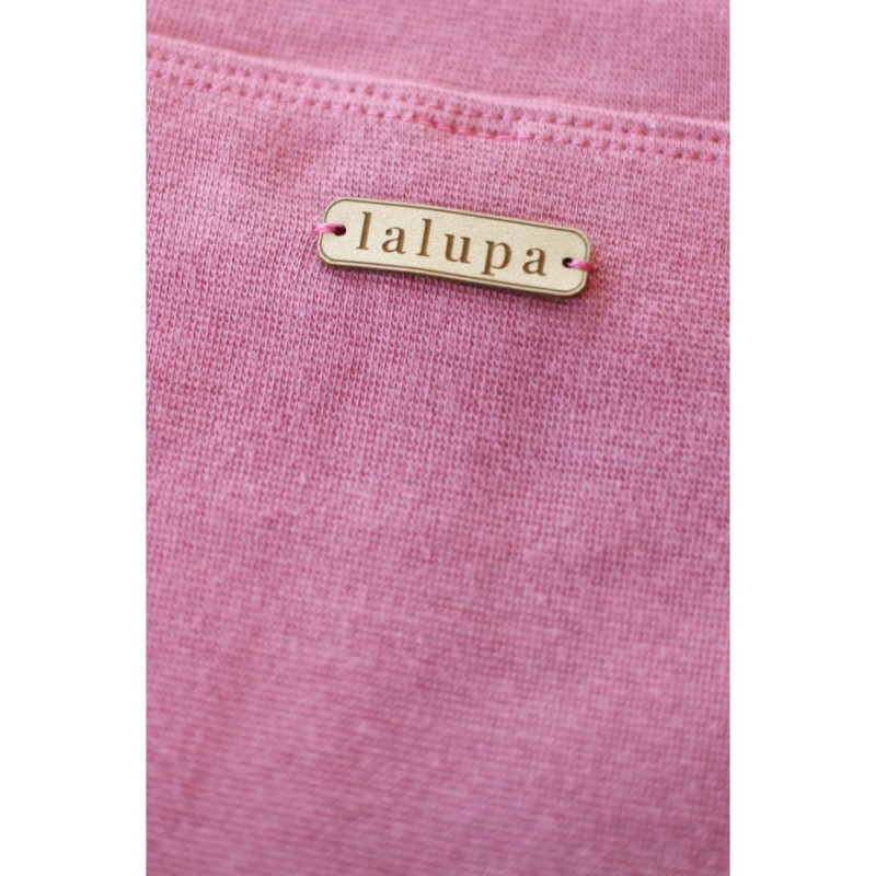 LA037 Bawełniana bluza z dzianiny prążkowanej - wrzosowa