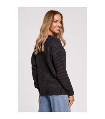 M594 Kardigan Z Ażurowym Wzorem - grafitowy