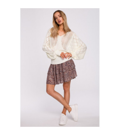 M595 Sweter Z Rękawami Nietoperzowymi - ecru